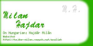 milan hajdar business card
